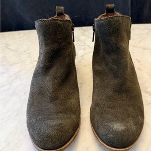 Lucky Brand Gray Ankle Boots with Elastic Panels